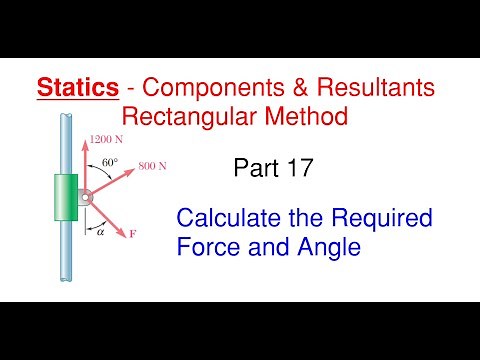 How to Find Force and Angle for Horizontal Resultant – Statics Components and Resultants Problem 17