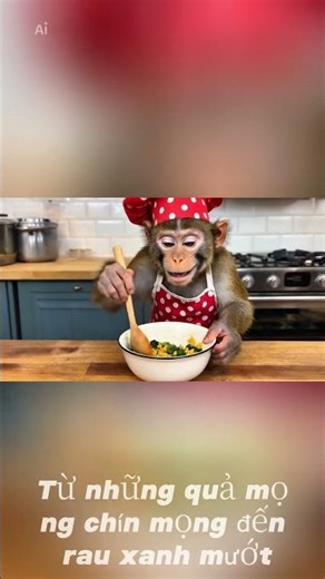 Monkey Chef Cooking Show Goes Completely Wrong 😂 #monkey #cooking #shorts
