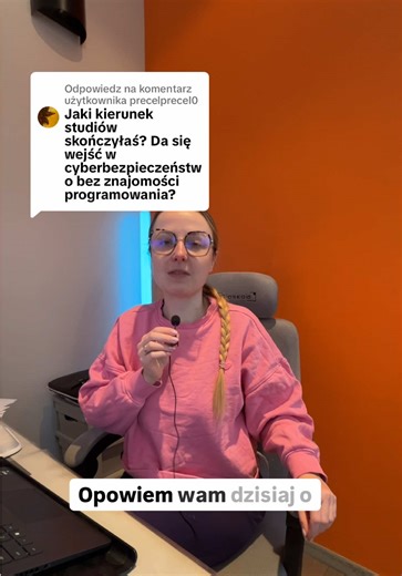 Odpowiadanie użytkownikowi @precelprecel0 Czy w pracy w cyberbezpieczeństwie trzeba programować? Nie zawsze. Szacunki mówią, że ok. 30–40% ról nie wymaga kodowania lub wymaga tylko minimalnego skryptowania. GRC, audyt, compliance, szkolenia czy zarządzanie ryzykiem stawiają na analizę i komunikację, nie na linijki kodu. Kontynuacja serii „Spędź ze mną dzień pracy zdalnej jako ekspertka cyberbezpieczeństwa.” Obecnie pracuję jako IT Compliance & Control Manager i specjalizuję się w audycie systemó