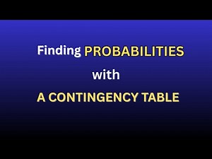 Ex: Finding Probabilities with a Contingency Table