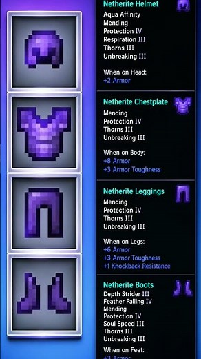 Best Enchantments for Armor 💫 #shortvideo #watch #minecraftbuilding part-2