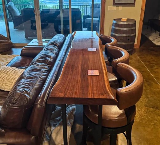 Live Edge Black Walnut Sofa Console Table Custom Made - Etsy