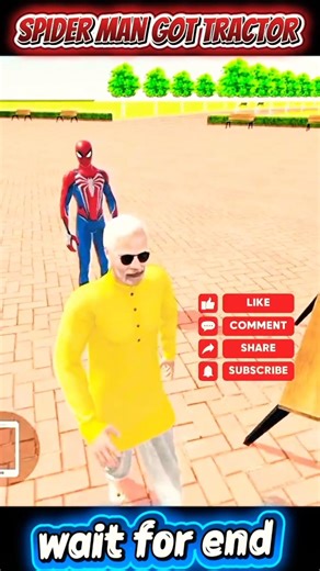 baba je na spider man ko tractor 🚜 gift kya 😀#viral #gta #indianbikedriving3d # shorts