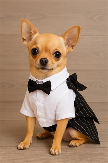 Elegant Dog Tuxedo: Pinstripe Wedding Outfit for Small Dogs - Etsy