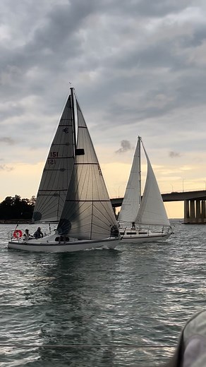 Friday twilight sailing - Scallywag Too & Red Label on a reach to Tom Ugly’s mark | Botany Bay Yacht Club