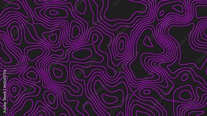 Purple Abstract Animated Outline Topographic Contour Map With Black Background Stock Video
