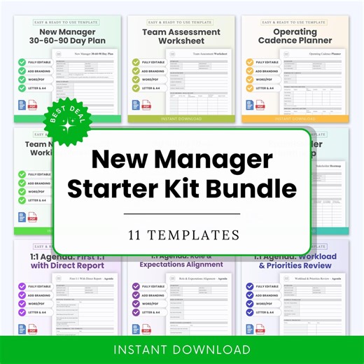 New Manager Starter Kit Templates Bundle – Word & PDF, A4   US Letter - Etsy