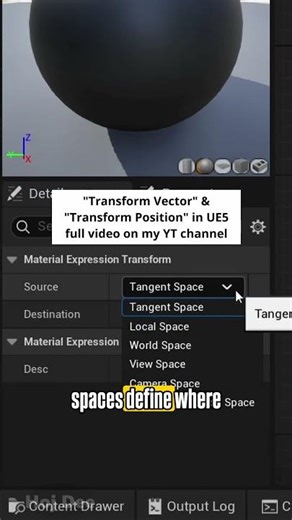Transform vector and transform position in unreal engine materials. #ue5 #uetips #techart #gamedev