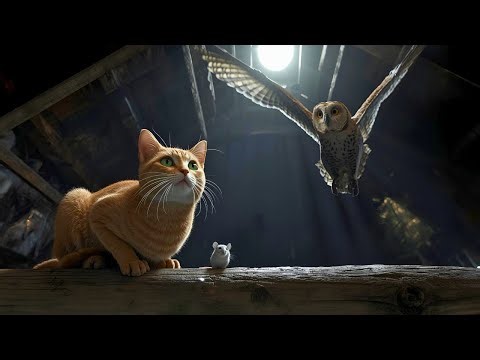 The Owl in the Rafters | Cat and Mouse Face a New Predator