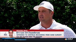 17K views · 238 reactions | "I want to be 100% and I want to give somebody else an opportunity to play out here that deserves to be out here." Bryson DeChambeau on his decision to withdraw from the PGA Championship due to his recovery from hand surgery. | Golf Channel | Facebook