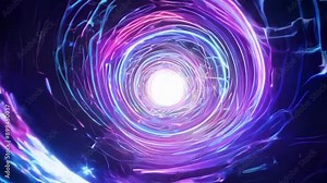 A pulsating vortex of colors and shapes illuminates the screen representing a burst of powerful energy.