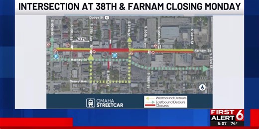 Portion of Farnam Street to close for Streetcar construction