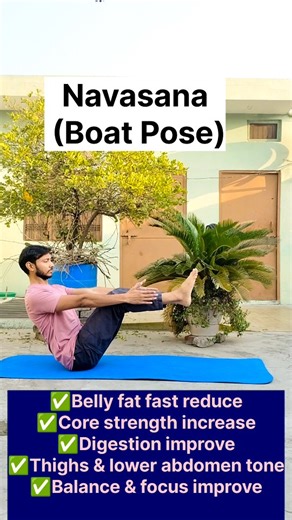 Mohit Singh Rajpoot on Instagram: "Belly Fat Melting Yoga | Navasana | 30 Days Transformation Navasana, also known as Boat Pose, is one of the most powerful yoga asanas to reduce belly fat, strengthen the core, and improve digestion. Regular practice of Navasana helps tone the lower abdomen, thighs, and improves overall balance. Is video me aap seekhenge sahi tarike se Navasana kaise kare, common mistakes, aur iske amazing benefits. 👉 Suitable for beginners & intermediates 👉 Daily 30 seconds s