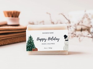 Christmas Soap Label Template, Editable Soap Label Template, DIY Soap Labels, Holiday Custom Soap Label Template, Printable Bar Soap Label - Etsy
