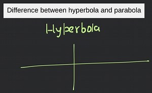 Difference between hyperbola and parabola... | Filo