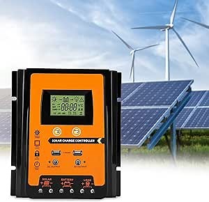 MPPT Solar Controller - 12V/24V, 30A/50A/70A Solar Panel Battery Regulator with Dual USB, LCD Display