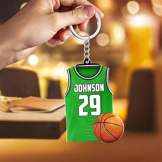 Personalized Basketball Jersey Keychain Custom Name & Number, Basketball Team Gift, Sports Jersey Keyring, Basketball Player Coach Gift - Etsy
