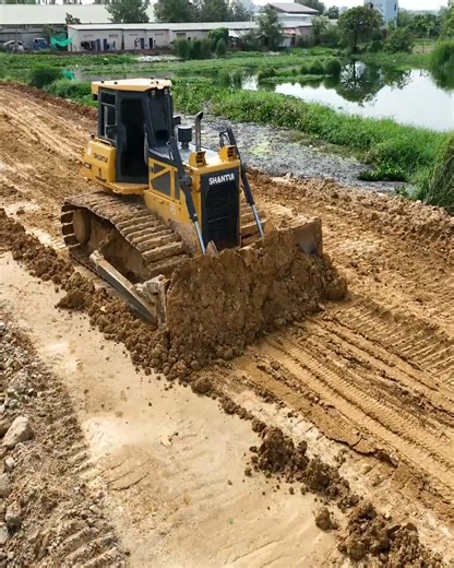 Amazing Teamwork! Dump Truck & Shantui C2 Build Road Over Water | Bulldozer Cambodia