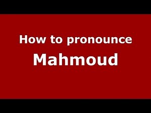 How to pronounce Mahmoud (Arabic/Morocco) - PronounceNames.com
