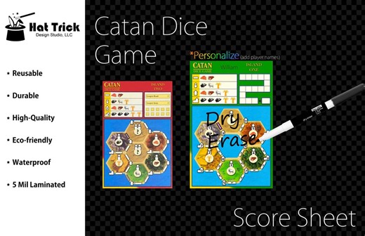 Laminated Catan Dice Score Sheet, Reusable Dry Erase - Etsy