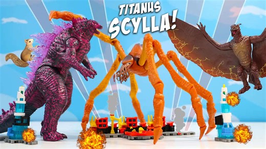 Godzilla x Kong Titanus Scylla & Rodan city attack MonsterVerse action figure review