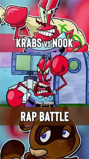 (Krabs vs Nook) Eugene, too clean with it! #shorts #rapbattle #spongebob #mrkrabs #animalcrossing