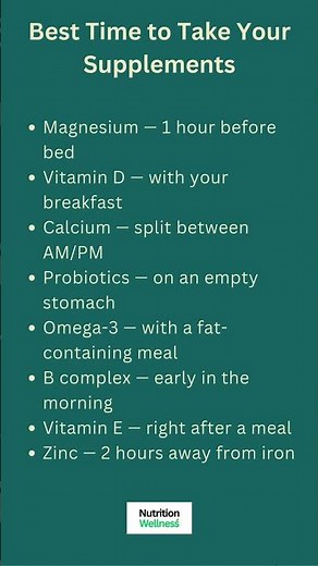 Best Time to Take Your Supplements