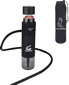 Portable Hookah Set - Christmas Gift, Mini Hookah Set Portable Hookah Cup With Everything For Outdoor/Camping/Travel (Compact Storage & Easy Assemble Shisha Kit) (BLACK)