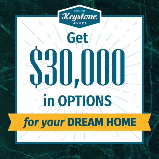 With $30,000 to select options, your dream home gets even dreamier. Our limited-time offer also includes up to $3,500 toward closing costs. These savings apply to select homes in two Keystone communities: Blacksmith in Stokesdale; and Preserve at Carriage Cove in Oak Ridge. It’s time to get moving. The contract must be written by March 15, 2026, and you must use Keystone’s preferred lender and attorney. Connect with a Keystone agent today for details. | Keystone Homes