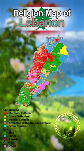 Religion Map of Lebanon | #lebanon #religion #christianity #islam #map #mapping