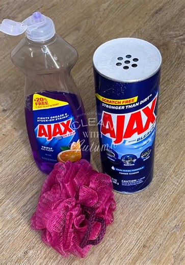 ✨🫧 Brush & Loofah Scrub with Ajax Bleach Powder & Ajax Dish Soap 🫧✨ Enjoy Part 1 of this Ajax on Ajax collab with my girl @Sparkle Cleans 🫶🏽 this was so goooood, and smelled delicious. Check her version out bc it’s so so good! I’m Big Mama now as I approach Week 32 on Tuesday with baby girl 💕 so these floor scrubs are doing me justice, especially since my mopping pace has gotten slower according to my mom 😂🤣 You know I did my sudsy scrubbing and some sponge squeezing that I will post soon