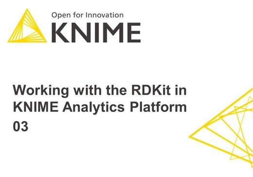 Working with the RDKit in KNIME Analytics PlatformCN 3