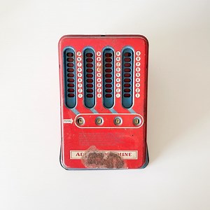 Vintage 1950s Wolverine Adding Machine Hand Pull Dial Metal Calculator