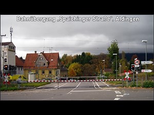 Bahnübergang "Spaichinger Straße", Aldingen ++ 3er-Ringzug der HzL ++ alte Lichtzeichen
