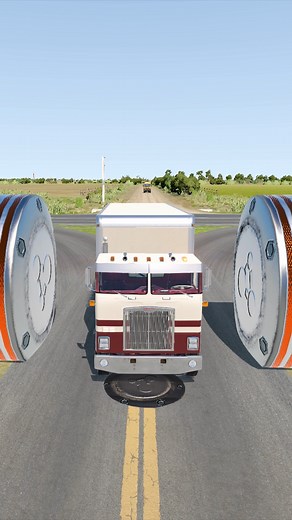 Mix Colourful Buses & Cement Truck vs Bollard Crash #shorts #beamng #crash #beamngdrive | Manfred Games