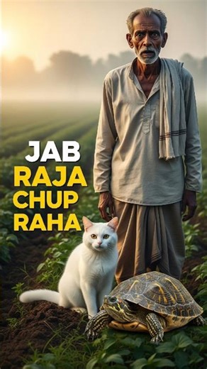Raja Ki Khamoshi Ka Raaz 🤔 || #shorts #cat #turtle #farmer