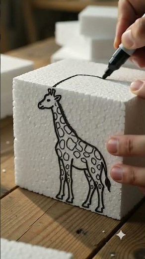 Watch This Styrofoam Block Transform into an Amazing 3D Sculpture! 🤯 | ASMR Carving #shorts
