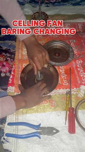 Ceiling Fan Bearing Changing | Fan Noise Problem Fix 🔧 | Fan Repair Trick #shorts #cellingfan
