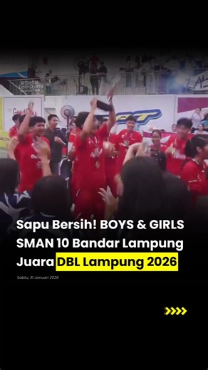 Congrats! SMA Negeri 10 Bandar Lampung 🎉 Boys & Girls SMA Negeri 10 Bandar Lampung menjadi juara DBL (Developmental Basketball League) Lampung 2026 yang merupakan liga basket pelajar SMP/SMA terbesar di Indonesia di Indoor Sport Center UIN Raden Intan Bandar Lampung, Sabtu (31/1/2026). #DBL #DBLLampung #Basket #SMAN10BandarLampung #Basketball