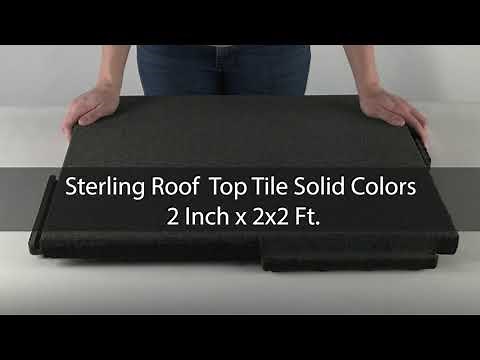 Sterling Rubber Roof Top Tiles 2" x 2x2' - For Outdoor Rooftop Patios or Decks