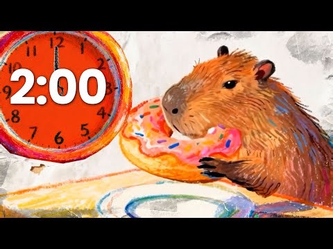 Capybara eating a doughnut | 5 minute countdown timer