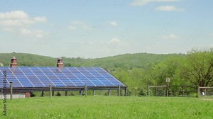solar panels on barn at farm