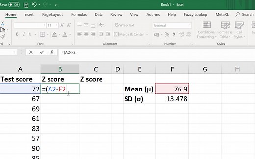 「Method」如何用Excel計算Z分數 How To Calculate Z Scores In Excel
