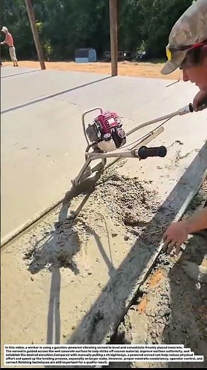 Power Screed in Action: Fast Concrete Leveling Technique.