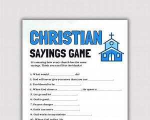 Christian Sayings Game, Fun Christian Trivia for Kids and Adults, Church Activity for Teens Sunday School Game, Bible Games Women's Ministry - Etsy