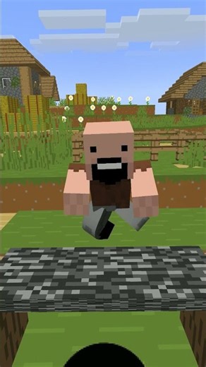 Steve vs Notch vs Villager Breaking a Brick Wall in Minecraft! #minecraft #shorts