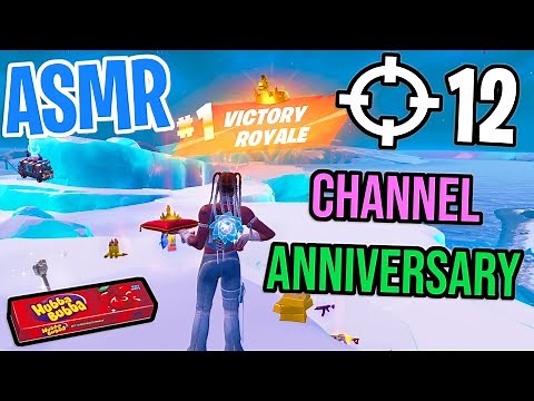 ASMR Gaming 😴 Fortnite Channel Anniversary! Relaxing Gum Chewing 🎮🎧 Controller Sounds + Whispering 💤