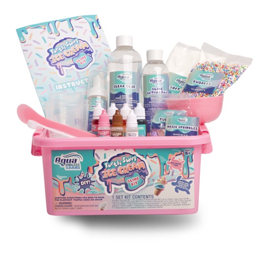 Aqua DIY Slime Kit with Carrying Case, Turtle Swirl Ice Cream