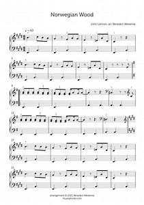 The Beatles – “Norwegian Wood” beginner piano arrangement
