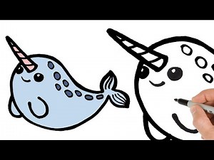 How to Draw Narwhal | Easy Sea Animal Drawing Tutorial | Step by Step